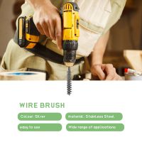 Bore Brush Stainless Steel Bristles Wire Brush for Power Drill Cleaning Wire Brush with Hex Shank Handle 6 Pieces