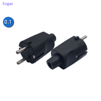 ?【Lowest price】Tirgat 250V 16A MALE FEMALE ASSEMBLY RECEPTACLE Connector EU เยอรมนี French Russia ASSEMBLY plug EU สายไฟชายหญิงปลั๊กสายไฟที่ถอดออกได้