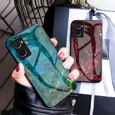 OPPO A96 4G ปลอกกระจกเทมเปอร์เคสโทรศัพท์ Soft TPU Edge Protection Hard กันกระแทก OPPO A96 OPPOA96เคสฝาหลัง