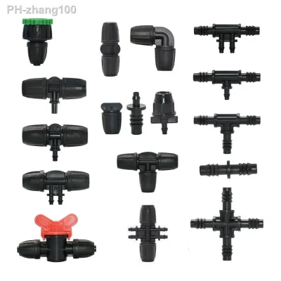 Garden 3/8 quot; To 1/4 quot; Hose Connector 8/11 To 4/7mm Barbed Lock Tee Elbow End Plugs Reducing Pipe Adapter Irrigator Fitting
