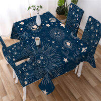 BeddingOutlet Witchcraft Rectangle Tablecloth Sun Star Table Cover Galaxy Table Cloths Celestial Blue Table Linen Hippie Obrus