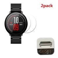 2 Pack Tempered Glass Screen Protector Film for Xiaomi Huami Amazfit Pace Smart Watch Premium Clear Protective Full Cover Guard