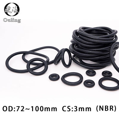 10PC/lot Rubber Ring Black NBR Sealing O Ring 3mm Thickness OD72/75/80/85/90/95/100*3mm O-Ring Seal Nitrile Gasket Rings Washer Gas Stove Parts Access