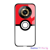 เคสโทรศัพท์ลูกบอลโปเก Pocket Monster สำหรับ Realme 11 Pro 5G Realme 11 Pro + 5G สำหรับเด็กหญิงเด็กชายเลนส์มันวาวเคสโทรศัพท์เคสโทรศัพท์หลังกระจกนิรภัยกันกระแทก