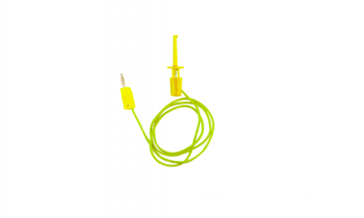 Banana to Clip Jack Cable 50cm 2mm Yellow - DTKB-2201