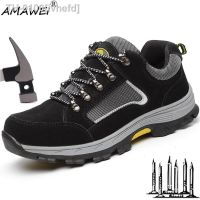 ✶▪♈ ivhefd Amawei sapatos de segurança masculina aço toe cap trabalho para mulher botas anti-punctura indestrutível tênis