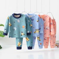 Children Winter Pajamas Sets Boys Girls Cartoon Dinosaur Thicken Nightwear Autumn Warm Sleepwear Baby Pyjamas Tops &amp;Pants Suit