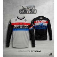 เสื้อกีฬาแขนยาว ลาย drifit moto jersey "overdrive" สําหรับขี่รถจักรยานยนต์