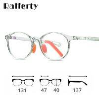 Ralferty แสงอัลตร้า TR90เด็กแว่นตากลมแว่นตากระจกใสใส Pelindung Mata สีฟ้ากรอบ D5108สำหรับสายตาสั้น