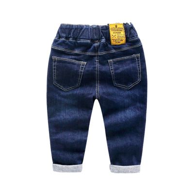 Spring Autumn Kids Casual Denim Pants Boys Girls Slim Solid Jeans Middle Waist Children Trousers 1-8Y