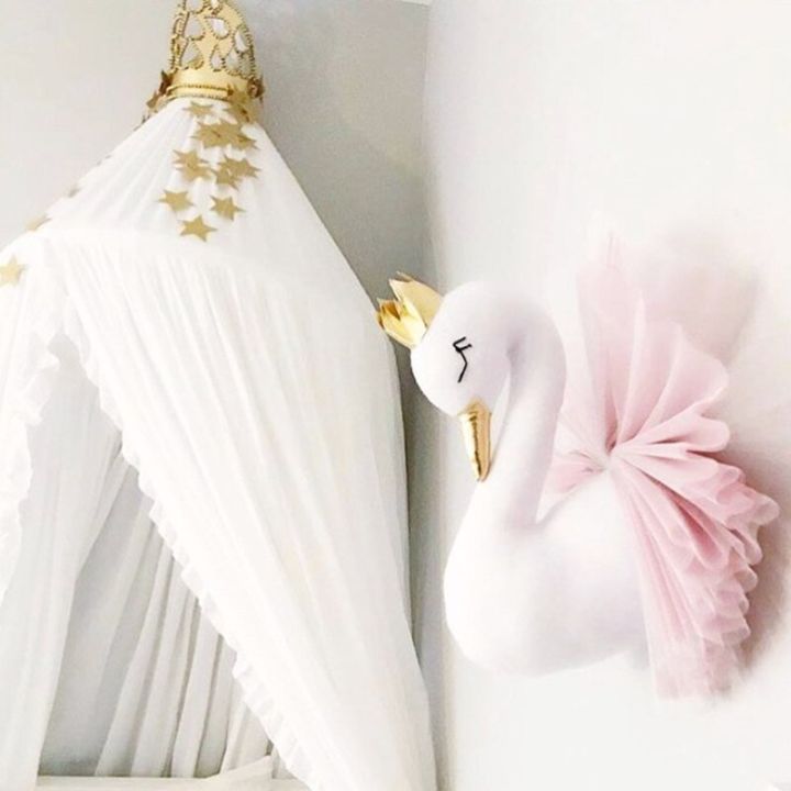 baby-girl-room-decor-plush-animal-head-swan-wall-home-decoration-baby-stuffed-toys-girls-bedroom-accessories-kids-child-gift