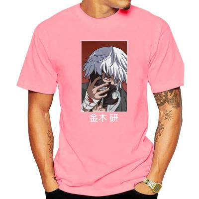 Tokyo Ghoul Ken Kaneki Tshirts For Men Pre-Shrunk Cotton Graphic T Shirt O-Neck Short Sleeve Japanese Anime Manga Tee Clothing