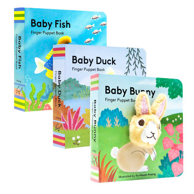 Rabbit / duck / fish finger puppet book 3 volumes Baby Bunny / duck / fish finger puppet book English original picture book small palm Book baby toy book 0-3 years old