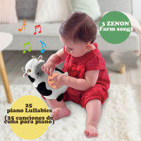 La Granja De Zenon ตุ๊กตาสัตว์ของเล่นตุ๊กตาผ้าน่ารัก22ซม. พร้อมตุ๊กตาดนตรีอ่อนสำหรับหมอนโดนัทแรกเกิดแรกเกิด