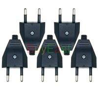 【Best-Selling】 kgcwmw (Pack 5) EU Europlug Rewireable DIY ปลั๊กไฟหลัก AC 100-250V 2.5A สีดำ/ ขาว