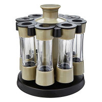 8PcsSet Multi-Purpose 360 Rotating Rack Seasoning Jar For Kitchen Spices Pepper Salt For Coffee Sugar Sealed Container Tools