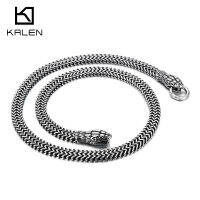 Kalen Punk Snake Braided Chain Necklace Trend Metal Stainless Steel 60CM Long Accessories Men Jewelry