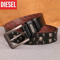 TOP.1DIESEL เข็มขัดสำหรับผู้ชายที่มีคุณภาพสูงวินเทจผู้ชายเข็มขัดหนัง Rivet สไตล์ถนนแฟชั่นกางเกงยีนส์เข็มขัด