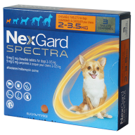 NEXGARD SPECTRA size XS cho chó từ 2-3.5 kg 0,5g viên x 3 viên hộp thumbnail