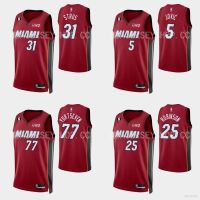 เสื้อผ้าบอลที่นิยมมากที่สุด เสื้อกีฬาบาสเก็ตบอล NBA Jersey Miami Heat Strus Jovic Yurtseven Robinson สีแดง พลัสไซซ์ สําหรับผู้ชาย และผู้หญิง 22-23