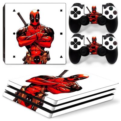 ฟิล์มผิวสติกเกอร์สำหรับไวนิล Marvel Deadpool PlayStation4 PS4 P S 4 Pro คอนโซล2จอยเกมรูปลอกฟิล์มฝาครอบอุปกรณ์เสริมสำหรับเกม