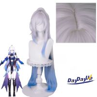 Honkai: Star Rail Jingliu Cosplay Wig 96Cm Silver White Blue Gradient Long Women Wigs Heat Resistant Hair Halloween Role Play