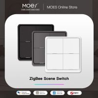 【YD】 4 Gang Tuya ZigBee 12 Scene Push Controller Battery Powered Scenario for Devices