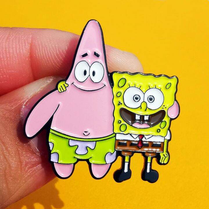 cartoon-anime-patrick-star-friendship-enamel-brooch-pin-lapel-metal-pins-brooches-badges-exquisite-jewelry-accessories