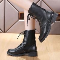 99 Salebig Size 41 42 British Biker Martins Mid-thigh Knights Boot 2020 thick heel platform ankle boot military boot