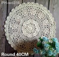 New Crochet Table Placemat Insulation Food Pad Cotton Lace Flowers Christmas Doily Coffee Mug Drink Coaster Set Weddings Kitchen