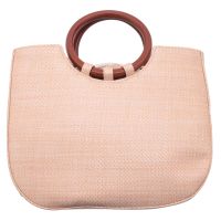 Rattan Bag Women Summer Straw Bag Fashion European And American Beach Bag Qoven Solid Wood Wild Shoulder Messenger Bag(B Khaki)