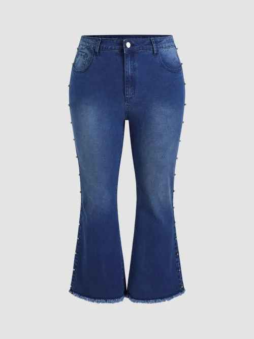 Cider Curve & Plus Bead Decor Flared Jeans Lazada PH