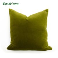 ESSIE HOME Luxury Olive Green Cotton Velvet Cushion Cover Pillow Case Lumbar Pillow Case