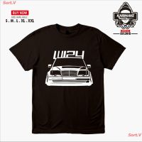 Sort.V 2022 เสื้อยืดแขนสั้นพิมพ์ลาย Mercedes BENZ W124 STANCE สําหรับรถยนต์ เสื้อยืดผ้าฝ้าย  V1TV