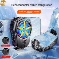 ℡♘▬ New mobile phone gaming cooler with temperature display Mobile phone fan Mobile phone radiator cooling fan