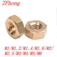 10-50Pcs เมตริกด้าย M1M1.2M1.4M1.6M2M8M3M4M5 M6 M12ทองเหลือง Hex Nuts DIN934 Hexagon Nut สกรู