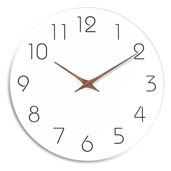 Quiet Clock 10 Inch Simple Round Hanging Clock for Bathroom White MDF
