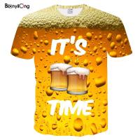 2023 New 2021 Trends Mens Clothing Wholesale Brand Shirt Beer Short-sleeved t Shirt Digital Printing Homme Large Size Tops Tees Xs-5xl Trendy comfortable