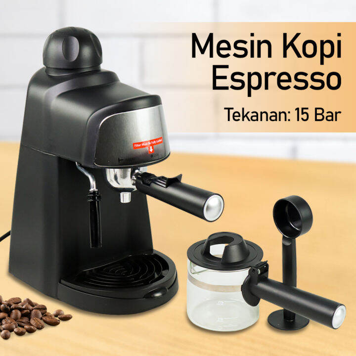 Vanmalone Espresso Machine Coffee Maker Mesin Kopi 15 Bar Cafe Di Rumah