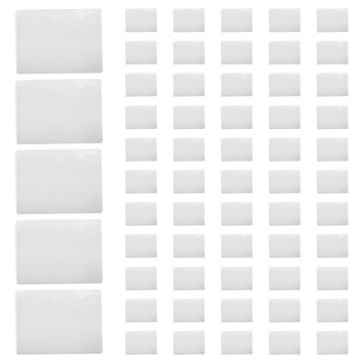 60 Pack 3.5 x 4.7 Inches Self-Adhesive Label Holder Card Pockets Label Holder Clear Plastic Library Card Holder