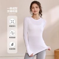 [COD] 2023 spring new lulu same style tight-fitting long-sleeved seamless yoga womens sports quick-drying T-shirt fitness