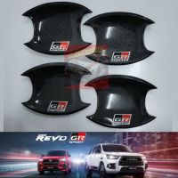 เบ้ากันรอย เบ้ากลม กันรอยประตุ TOYOTA REVO / FORTUNER ปี 15 - 24 เบ้ากลมกันรอยขีดข่วน งานแคปล่าโลโก้สะท้อนแสง