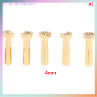 Senia 5pcs 4/5mm bullet Banana plug Connector ชายสำหรับ RC Battery Part ชุบทอง