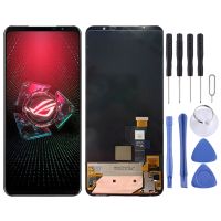 หน้าจอจอ LCD แบบดั้งเดิมสำหรับ Asus ROG Phone I005DA 5 ZS673KS พร้อม Digitizer ประกอบเต็มตัวเครื่อง (สีดำ)