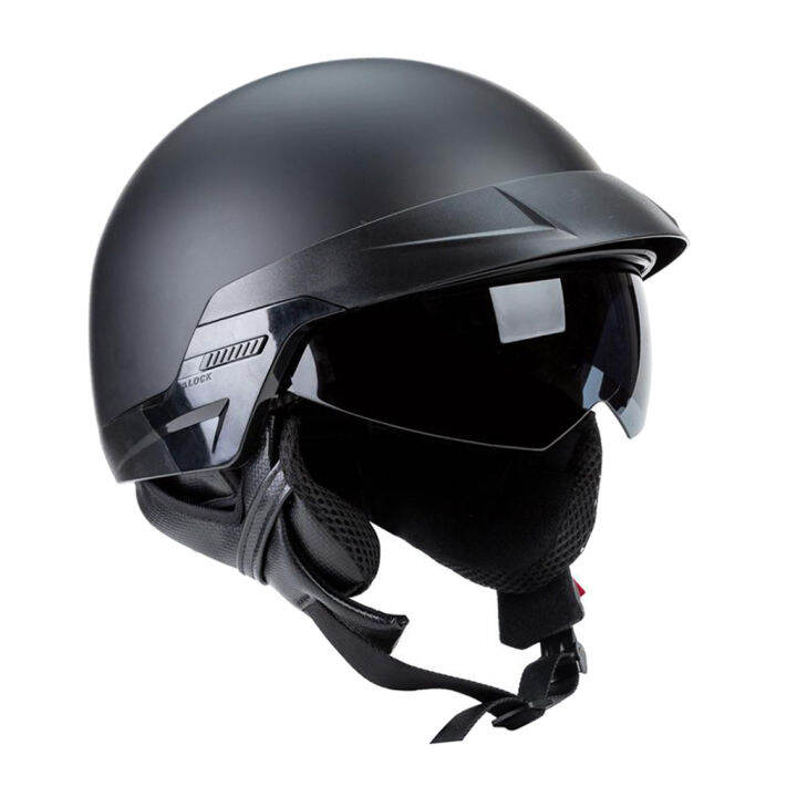 BNLIGHT Adult Size Scooter Motorcycle Half Helmet Retractable Visor