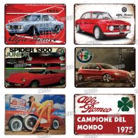 Vintage Car Decor ป้ายโลหะ Classic Tin Plaque Wall Decoration For Garage