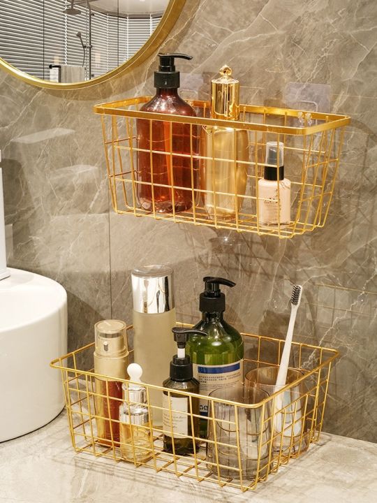 cw-metal-gold-storage-basket-shelf-punch-free-wall-hanging-organization-and-cabinet