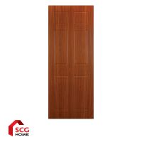 SCG HOME ประตูMDF ภายในปิด PVC PE01 ทีค 80X200 ไม่เจาะลูกบิด