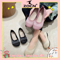 ZOCN รองเท้าคุณแม่,รองเท้าคุณแม่กันลื่นพื้นนุ่มเสื้อผ้าใส่สบายรองเท้าผ้าใบแฟชั่นรองเท้าผู้หญิงรองเท้าผู้หญิงขี้เกียจ