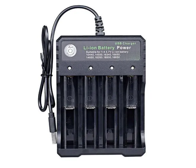 Dgdfhj Shop 1 2 4 Slots  18650 14500 USB Lithium-ion Battery Power  Charger Independent Charging AA  18350 16340 Adapter 
